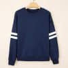Fiery Red Varsity Striped Detail Drop Shoulder Oversized Sweatshirt