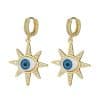 Personalized Blue Eye Color Preserving Bronze Micro Set Earrings