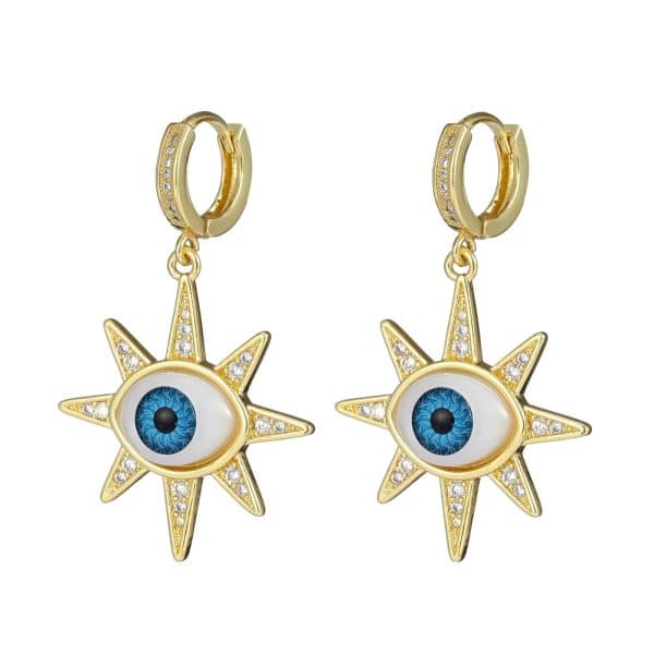 Personalized Blue Eye Color Preserving Bronze Micro Set Earrings