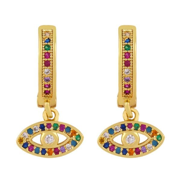 New Fashion Brass Micro Set Zircon Earrings