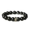 Black Stone Single Ring Bracelet For Men And Women