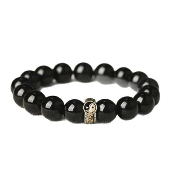 Black Stone Single Ring Bracelet For Men And Women