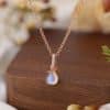 Silver Water Drop Moonstone Necklace Jewelry For Women