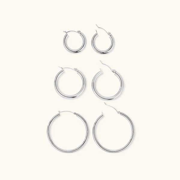 Broad Round Hoops Earrings