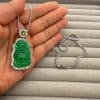 Artificial Chalcedony Lucky Pendant Pendant Emerald Green Safety-blessing Card Necklace Temperament
