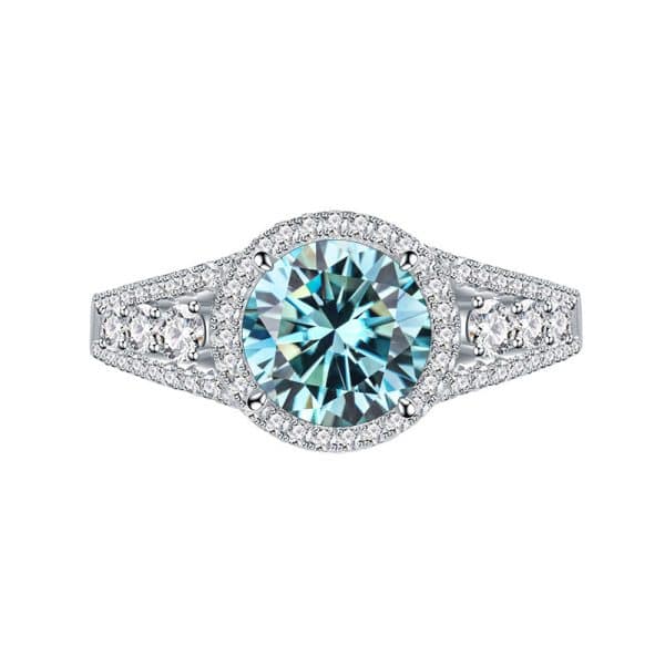 2CT Color Moissanite Ring Sterling Silver S925