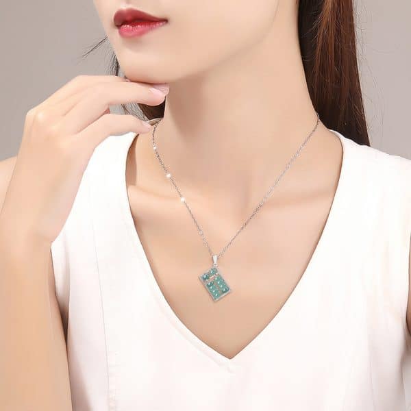 Women's Jade Blue Water Jade Abacus Pendant