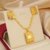 Square Design Pendant Earrings Love Jewelry