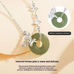 Retro Affordable Luxury Fantasy Butterfly Butterfly Peace Buckle Necklace