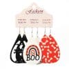 PU Leather Earrings Set Halloween Gift