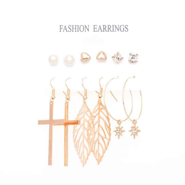 Metal Exaggerated Big Circle Earrings Set
