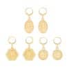 Set Of 3 Earrin Leaf Shape Earrings Coins Embossed