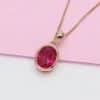 Cross-border Hot Selling New Russian Fashion Rose Redstone Hollow Stud Earrings Pendant Suit