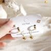 Women's Fashion Geometric Zircon Earrings Set