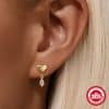 Women's Heart Trendy Water Drop Zircon Earrings