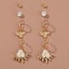 The tide is contracted cool cool breeze small ear nail set combination, temperament South Korea net red retro ear ornaments