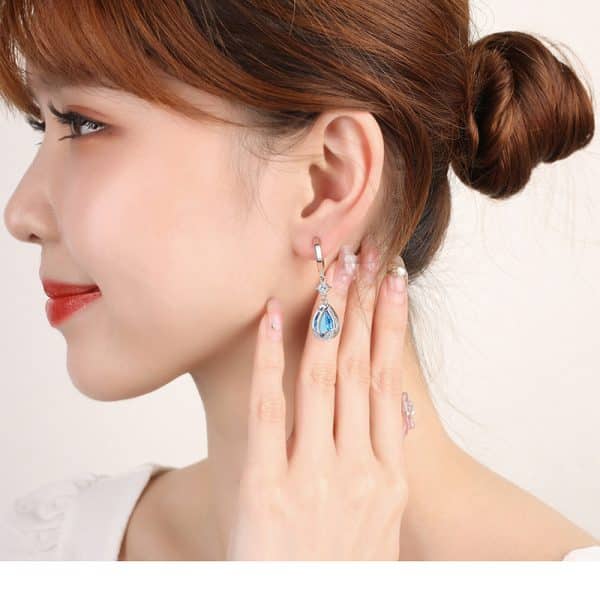 Women's Korean Style Water Drop Earrings Temperament Flowers