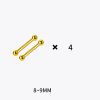 S999 Pure Silver Stud Earrings 4 Pairs Set Of Double-ended