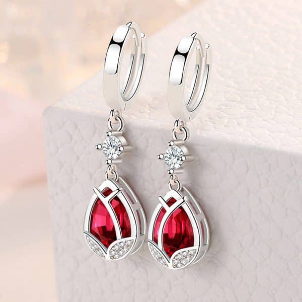 Women's Korean Style Water Drop Earrings Temperament Flowers