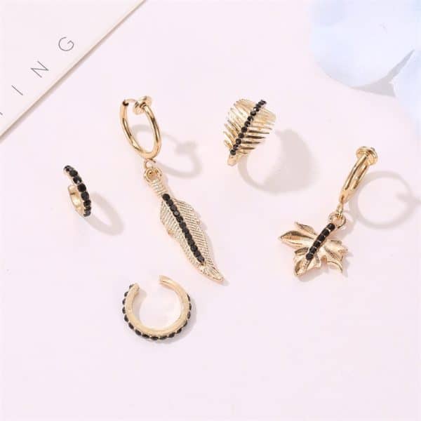 Jewelry Fashion 5-piece Set Of Earrings Trendy Leaves