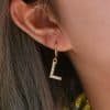 18K Gold Plated Micro Set Zircon Letter Earrings For Women