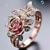 Colorful Oil Necklace Butterfly Personality Ring