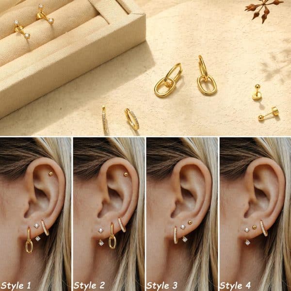 Brass Plating Fashion Phase Buckle Ladies Earring Set