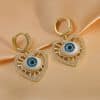 Personalized Blue Eye Color Preserving Bronze Micro Set Earrings