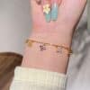 Summer Dopamine Zircon Four-leaf Clover Bracelet Female Korean Style Light Luxury High-grade Sentong Qin Net Red Student Flower Bracelet