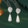 Diamond Water Drop Pearl Eardrops Stud Earrings