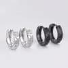Vintage Black Proud Wolf Men Hoops Jewelry 925 Sterling Silver Earrings
