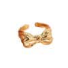 Brass Gold-plated Colorfast Simple Personality Bowknot Open Ring For Women