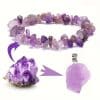 Natural Stone Amethyst Crystal Bud Irregular Rough Stone Necklace