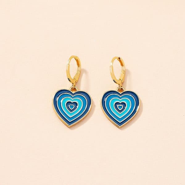 Alloy Drop Oil Love Earrings Female Retro Personality