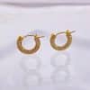 French Micro Set Zircon Hoop Earrings Vintage