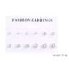 Women's Fashion Simple Stainless Steel Zircon Earings Set