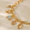 Copper Plating 18K Real Gold Color Retaining Bracelet Retro High Sense Handmade Pendant Bracelet