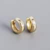 Geometric Circle Horse Eye Zircon Stud Earrings