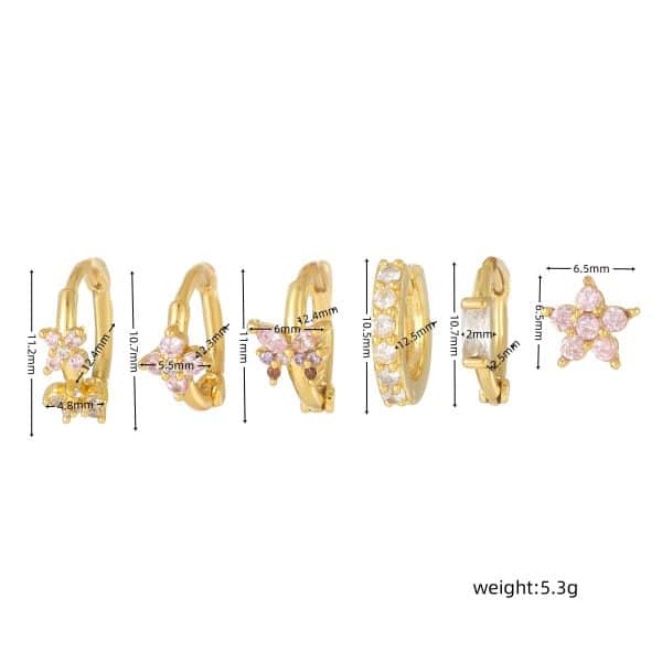 Fashion Zircon Flower Set Earrings