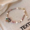 Women's Colorful Flower Pearl Bracelet