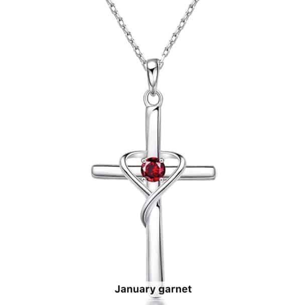 S925 Sterling Silver Cross Frame Pendant Clavicle Chain