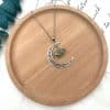 Moon Natural Stone Crystal Necklace Female Personality Retro Jewelry