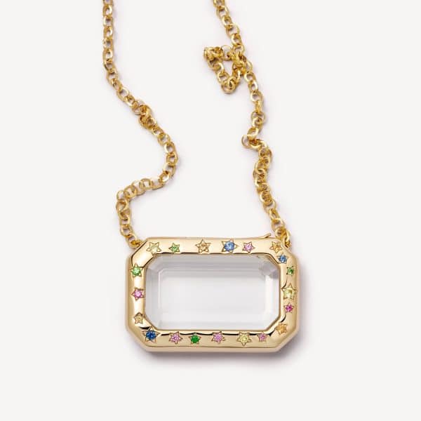 European And American Retro Personalized Glass Box Necklace