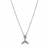 Women's Simple S925 Sterling Silver Fishtail Pendant Necklace