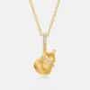Brushed Calabash Pendent Necklace S925 Silver Plating 10k Gold