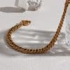 European And American Ins Affordable Luxury Fashion Temperament Clavicle Chain Ornament Stainless Steel Plated 18K Encrypted Chain Thick OT Buckle Necklace