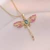 Women's Fashionable Colorful Dragonfly Pendant Necklace