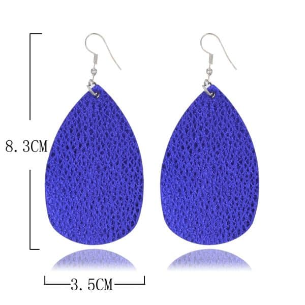 Bucket-shaped Leather Double-sided Water Drop Earrings
