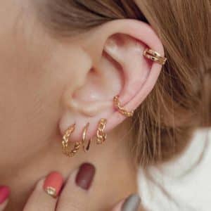 Golden Geometric Cold Wind Small Circle Ring