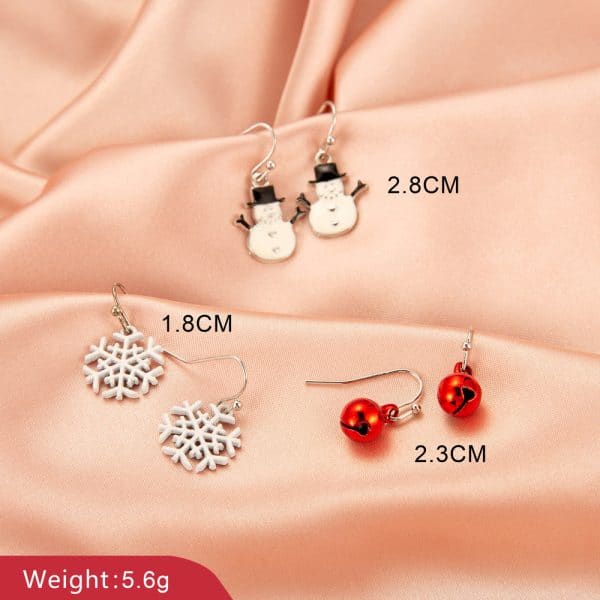 Women's Fashion Christmas Earrings Set Of Three
